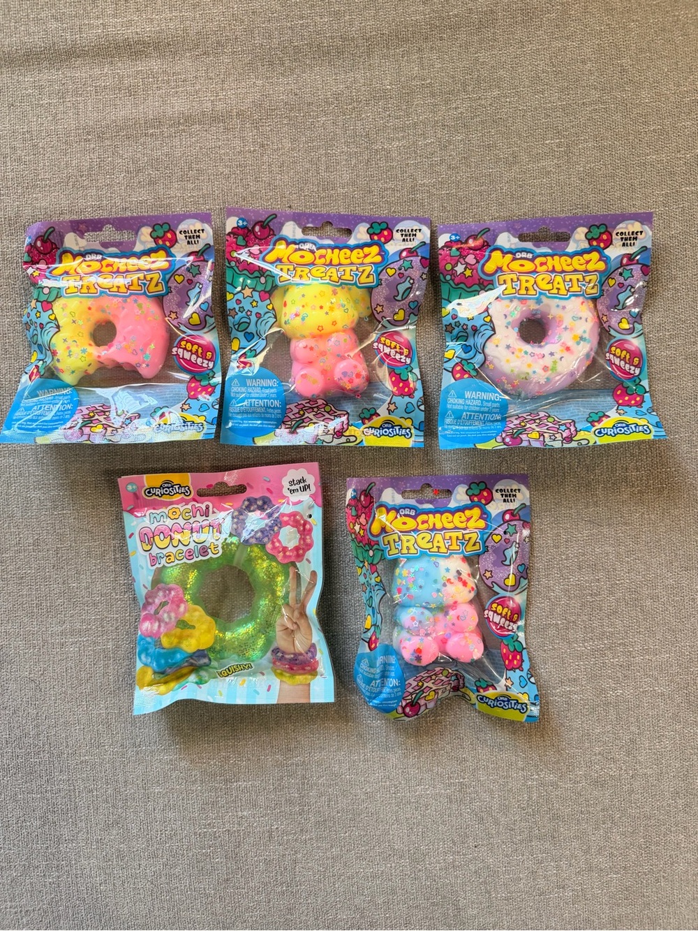 Viral ORB Mocheez Treatz Squishy Toys + Donut Bracelet Lot sensory